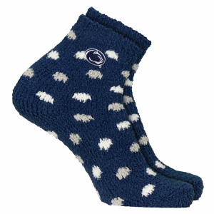 cozy navy socks with polkadots & Athletic Logo image